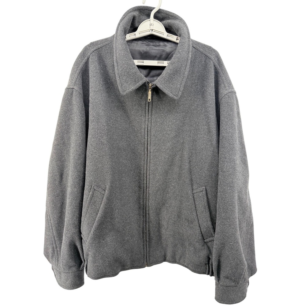 Vintage Baracuta Men's 3XL Wool‎ Cashmere Blend Bomber Jacket Grey Full Zip